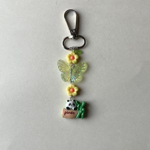 Panda Butterfly Beaded Keychain