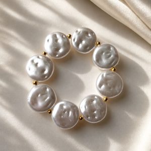 White Pearl Statement Bracelet | Veloura