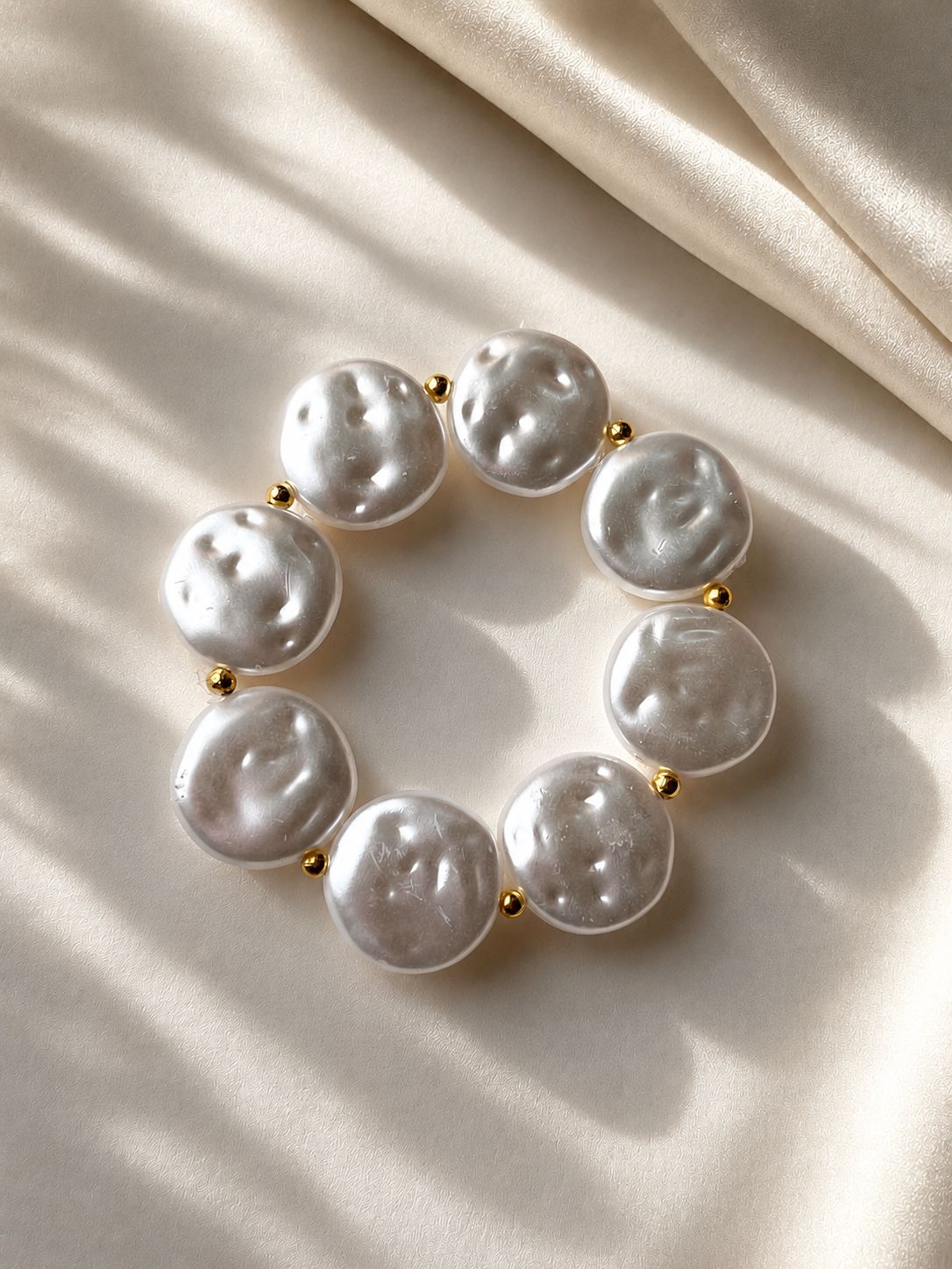 White Pearl Statement Bracelet | Veloura